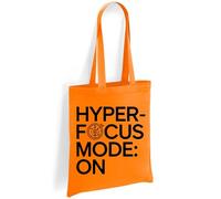 Printshirts Hyperfocus Mode On Tote Bag - ADHD Neurodiverse Pride Design - Humorous Eco Friendly Canvas Shopping Bag, Reusable Everyday Gift Idea (Orange)