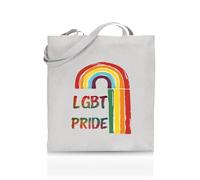 Printshirts LGBT PRIDE Tote Bag - Funny LGBTQ+ Reusable Shopper - Pride Flag Design - Eco Cotton Bag for Gifts, Festivals, Protests & Everyday Use (White)