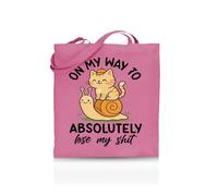 Printshirts On My Way to Absolutely Lose My Shit Tote Bag - Funny Tote for Women & Men - 10 Colour Options - Sarcastic Mood Bag, Reusable Eco Canvas Shopper, Mental Breakdown Gift Idea (Pink)