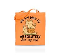 Printshirts On My Way to Absolutely Lose My Shit Tote Bag - Funny Tote for Women & Men - 10 Colour Options - Sarcastic Mood Bag, Reusable Eco Canvas Shopper, Mental Breakdown Gift Idea (Orange)