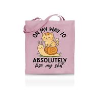 Printshirts On My Way to Absolutely Lose My Shit Tote Bag - Funny Tote for Women & Men - 10 Colour Options - Sarcastic Mood Bag, Reusable Eco Canvas Shopper, Mental Breakdown Gift Idea (Light Pink)