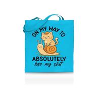 Printshirts On My Way to Absolutely Lose My Shit Tote Bag - Funny Tote for Women & Men - 10 Colour Options - Sarcastic Mood Bag, Reusable Eco Canvas Shopper, Mental Breakdown Gift Idea (Sapphire)