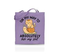 Printshirts On My Way to Absolutely Lose My Shit Tote Bag - Funny Tote for Women & Men - 10 Colour Options - Sarcastic Mood Bag, Reusable Eco Canvas Shopper, Mental Breakdown Gift Idea (Lavendar)