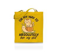 Printshirts On My Way to Absolutely Lose My Shit Tote Bag - Funny Tote for Women & Men - 10 Colour Options - Sarcastic Mood Bag, Reusable Eco Canvas Shopper, Mental Breakdown Gift Idea (Yellow)