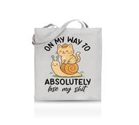Printshirts On My Way to Absolutely Lose My Shit Tote Bag - Funny Tote for Women & Men - 10 Colour Options - Sarcastic Mood Bag, Reusable Eco Canvas Shopper, Mental Breakdown Gift Idea (White)