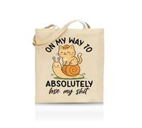 Printshirts On My Way to Absolutely Lose My Shit Tote Bag - Funny Tote for Women & Men - 10 Colour Options - Sarcastic Mood Bag, Reusable Eco Canvas Shopper, Mental Breakdown Gift Idea (Natural)