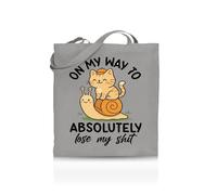 Printshirts On My Way to Absolutely Lose My Shit Tote Bag - Funny Tote for Women & Men - 10 Colour Options - Sarcastic Mood Bag, Reusable Eco Canvas Shopper, Mental Breakdown Gift Idea (Silver)