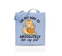 Printshirts On My Way to Absolutely Lose My Shit Tote Bag - Funny Tote for Women & Men - 10 Colour Options - Sarcastic Mood Bag, Reusable Eco Canvas Shopper, Mental Breakdown Gift Idea (Blue)