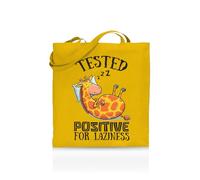 Printshirts Test Positive for Laziness Tote Bag - Funny Lazy Mood Tote for Women & Men - 10 Colour Options - Reusable Eco Canvas Shopper, Sarcastic Slogan Gift, Quirky Everyday Bag (Yellow)