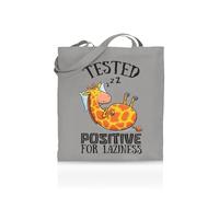 Printshirts Test Positive for Laziness Tote Bag - Funny Lazy Mood Tote for Women & Men - 10 Colour Options - Reusable Eco Canvas Shopper, Sarcastic Slogan Gift, Quirky Everyday Bag (SIlver)