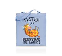 Printshirts Test Positive for Laziness Tote Bag - Funny Lazy Mood Tote for Women & Men - 10 Colour Options - Reusable Eco Canvas Shopper, Sarcastic Slogan Gift, Quirky Everyday Bag (Blue)