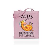 Printshirts Test Positive for Laziness Tote Bag - Funny Lazy Mood Tote for Women & Men - 10 Colour Options - Reusable Eco Canvas Shopper, Sarcastic Slogan Gift, Quirky Everyday Bag (Light Pink)