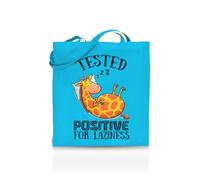 Printshirts Test Positive for Laziness Tote Bag - Funny Lazy Mood Tote for Women & Men - 10 Colour Options - Reusable Eco Canvas Shopper, Sarcastic Slogan Gift, Quirky Everyday Bag (Sapphire)