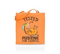 Printshirts Test Positive for Laziness Tote Bag - Funny Lazy Mood Tote for Women & Men - 10 Colour Options - Reusable Eco Canvas Shopper, Sarcastic Slogan Gift, Quirky Everyday Bag (Orange)