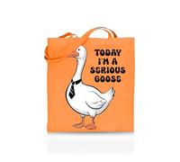 Printshirts Today I’m a Serious Goose Tote Bag - Funny Animal Tote for Women, Men & Teens - 10 Colour Options - Quirky Reusable Canvas Shopper, Humorous Gift Idea, Mood Slogan Bag (Orange)