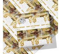 Printster 18th Milestone Birthday Balloons Personalised Wrapping Paper - Add Any Name and Photo-18-5m Roll - 594mm x 5000mm