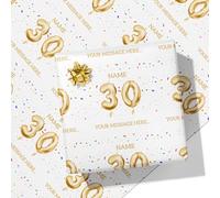 Printster 30th Milestone Birthday Balloons Personalised Text Wrapping Paper - Add Any Name and Message-30-A2 Sheet - 420mm x 594mm
