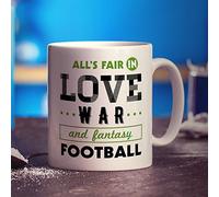 Printster All's Fair in Love, War & Fantasy Football Mug - 11oz Ceramic Cup