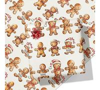 Printster Christmas Gingerbread Personalised Wrapping Paper - Add Any Name-A2 Sheet - 420mm x 594mm