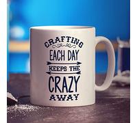 Printster Crafting Each Day Keeps The Crazy Away Mug - 11oz Ceramic Cup