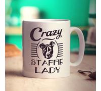 Printster Crazy Staffie Lady Mug - 11oz Ceramic Cup