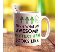 Printster Custom Awesome Mug - This is What an Awesome Looks Like - Add Any Text - Gift for Birthday - Christmas - Green - 11oz Ceramic Cup