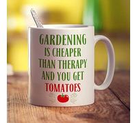 Printster Gardening is Cheaper Than Therapy and You Get Tomatoes Mug - 11oz Ceramic Cup