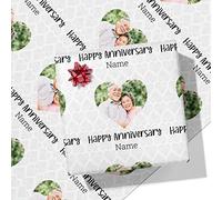Printster Heart Anniversary Personalised Wrapping Paper - Add Any Photo -2m Roll - 594mm x 2000mm