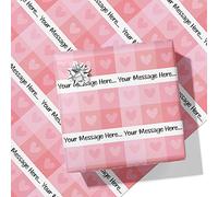 Printster Heart Panel Personalised Wrapping Paper - Add Any Message -A1 Sheet - 594mm x 840mm