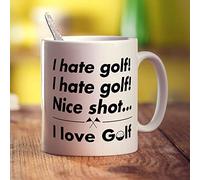 Printster I Hate Golf, I Hate Golf! Nice Shot... I Love Golf Mug - 11oz Ceramic Cup