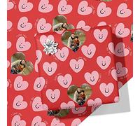 Printster I Love You Smiley Face Heart Wrapping Paper - Add Any Photo-A1 Sheet - 594mm x 840mm