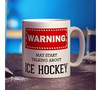 Printster Warning! May Start Talking About Ice Hockey Mug - 11oz Ceramic Cup