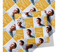 Printster Yay It's Your Birthday Personalised Wrapping Paper - Add Photo & Name -1.5m Roll - 594mm x 1500mm