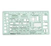 Printtoo 2mm Architect Combination Template Ruler for Interior Design, Furniture Layout and House Plan Drafting, Reusable Plastic Stencil for Circle Arc Technical Drawing, Students and Professionals