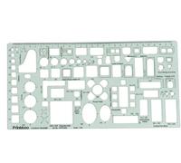 Printtoo 2mm House Plan Furniture Template Stencil, Interior Design Drafting Ruler for Bedroom, Dining, Bathroom and Workspace Layouts with Bed, Sofa, Table, Bathtub, Washbasin and Door Symbols