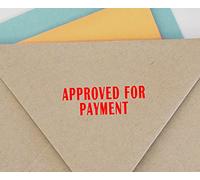 Printtoo Approved for Payment Self Inking Rubber Stamp Office Stationary Custom Stamp-Red