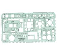 Printtoo Architect’s Template Stencil for Floor Plan Drawing, Interior Layout, Furniture Planning and Room Design with Built In Scale Ruler, Reusable 2mm Drafting Tool for Students Engineers Designers