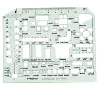 Printtoo Architect Template for House Plan & Interior Design Drawing, Furniture Layout Drafting Stencil with Ruler, Reusable 2mm Thick Plastic Tool for Kitchen Bedroom Bathroom Planning for Architects