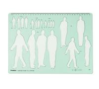 Printtoo Architectural Female Figure Scale Stencil 34.3 x 24.2 cm, 2 mm Acrylic People Cutouts Template with 1:20 1:25 1:75 1:100 1:125 Cutouts for Floor Plans, Interiors, Concept Art