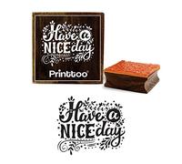 Printtoo Card Making Wooden Rubber Stamp Square Have A Nice Day Quotes Stamps-4 x 4 Inches