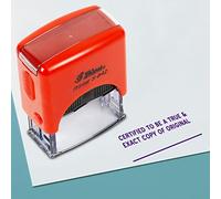 Printtoo Certifed to Be True & Exact Copy of Original Self Inking Rubber Stamp Pre,Inked Office Stamp, Home Office Business Stationery, 38 x 14 mm, Violet