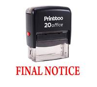 Printtoo Custom Stamp Final Notice Self Inking Office Stationary Rubber Stamp-Red