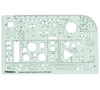 Printtoo Electrical Symbols Template Ruler for Circuit Drafting and Schematic Design, Transparent Engineering Stencil with Logic Signs, Suitable for students, electronics learners, engineers, teachers
