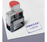 Printtoo Emailed by Text and Sign Space Heavy Duty Dater Stamp Self Inking Date Rubber Stamp-Blue