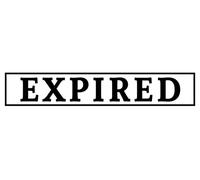 Printtoo Expired Self Inking Rubber Stamp Pre-Inked Office Stamp- Home Office Business Stationery, Black- 42 x 9 mm