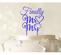 Printtoo Finally Mr Mrs Wedding Cake Topper Personalized Custom Name Cake Toppers Color Option Available 5"-7" Inches Wide