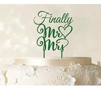 Printtoo Finally Mr Mrs Wedding Cake Topper Personalized Custom Name Cake Toppers Color Option Available 5"-7" Inches Wide