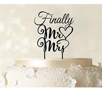 Printtoo "Finally Wedding Cake Topper Personalized Custom Name Cake Toppers Color Option Available 5"-7" Inches Wide