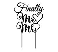 Printtoo "Finally Wedding Cake Topper Personalized Custom Name Cake Toppers Color Option Available 5"-7" Inches Wide