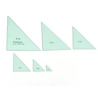 Printtoo Geometry Measurement Kit with 6 Right Angle Triangle Templates, 1 2 3 4 5 6 Inch 2 mm Acrylic Stencil Rulers for Drawing, Quilting, Fabric Cutting, Woodwork, School Math Layouts